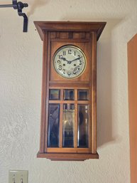 Lot 327 Antique German Wall Clock - Overwound, 7x14x28'T: Timeless Elegance