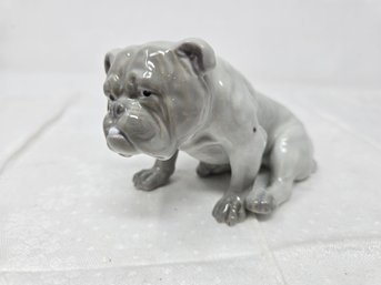 Lot 346 English Bulldog Porcelain Figurine By Heybach Gebruder, Measuring 3x5.75x3.25 Inches.