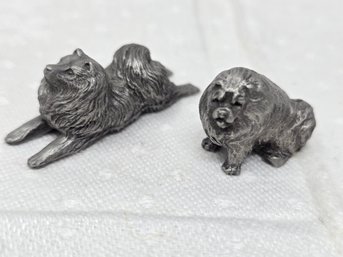 Lot 358 Pair Of Pewter Chow Dog Figurines Largest Is 1.5x.5x.5'