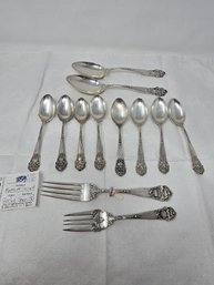 Lot 359 Elegance In Silver: Mermod & Jaccard Sterling Silver 492 Grams Total Spoon Set (5.75x1.25')