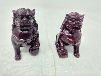 Lot 375 Pair Chinese Foo Dog Figurines 1x1.5x2'