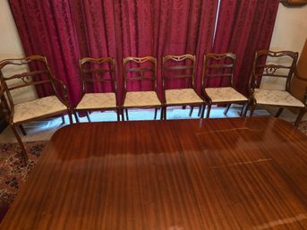Lot 401  Brickwede Dining Table With 2 Folding Leaves: Length 90'x Width 42' Design, Height 29'  6 Chairs