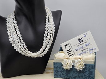 Item 35 Vintage 16' Bead Necklace And Earring Set: Classic Elegance, Timeless Style