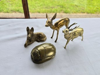 Item 87 Assorted Brass Creatures: Heights Range From 1 1/2' To 4 1/2'