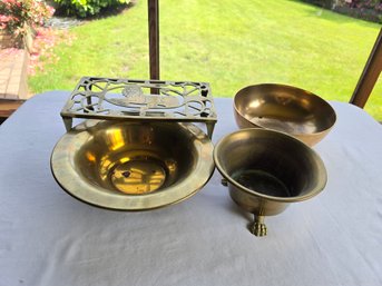 Item 93 Collection Of Brass Pieces Made In India: Assorted Heights From 2.75' To 3.75'