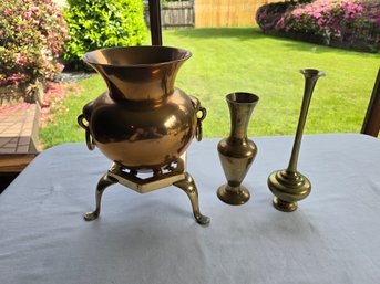 Item 95 Set Of 4 Collectible Brass Pieces Tallest: 7' Shortest: 3.75'