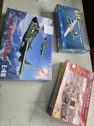 Set Of 3 Model Planes (2 Sealed) S2f Grumman S-2E/S-2G Tracker 1:48 Scale -F7U-3/3M Cutlass And More..