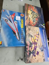 Lot 3 Set Of 3 Model Plane Kits EE Lightning F-1/F-1A/F-2F-3 1:48 Scale And More...