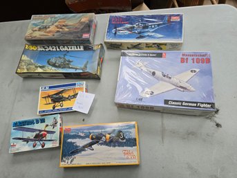 Lot 6 Set Of 6 Model Plane And 1 Helicopter (3 Sealed)-Fokker D. XXI,SE 5A,SA 342 L GAZELLE (Sealed) And More