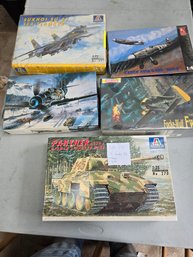 Lot 11 4 Model Plane Kits And 1 Tank; G-14/R1/3 7/JG3 “UDET FLown By Lt. Berendes Garz 1945 And More...