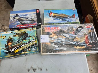 Lot 12 Set Of 4 Model Plane Kits; RB-50G Electronic Reconnaissance Super Fortress  And More...