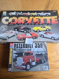 Lot 67 2 Pieces Sealed Car Models - '53,'57,'63,'72,'96 Corvette And Peterbilt 359