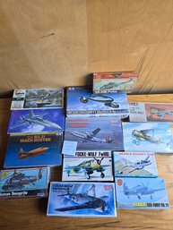 Lot 68 - 13 Pieces Set Model Planes - 1 Sealed- Focke-Wulf Fw190, Beagle Basset 206 And Many More