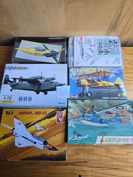 Collection Of Six Model Kits: Military And Aircraft Models- Hobby Craft CF-105 Avro 'Arrow' And More