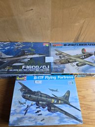 Collection Of Three Aircraft Model Kits - Academy F-16CG/CJ Block 40/50 Fighting Falcon And Other Items