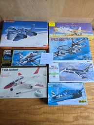 'Seven 1:72 Scale Aircraft Model Kits: Hasegawa F-14A, Heller F-8, Minicraft A4F, And More