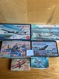 6 Models: Delta DC-8, USCG Patrol Boat, Mi-24 Hind-D, Eastern Airlines Super Constellation