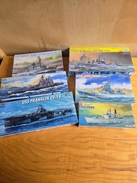 Lot 127 6 Piece Collection Of Sealed Battle Ship Models-USS Franklin CV-13,USS WAshington BB-56 And More