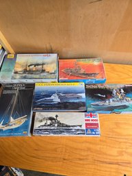 Lot 129 6 Piece Collection Model Ship - (2 Sealed)-Battleship 'Oriol',U.S.S. Independence LCS-2, And More