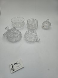 186 - Cut Crystal Cream Jug & Covered Sugar Set