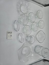 177 - Assorted Clear Glass Drinkware Set
