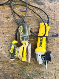 Corded Dewalt Palm Sander And Angle Grinder