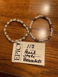 Lot 117 2 Pcs. Pearl Plastic Bracelet