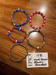 Lot 118 Elastic Wood & Plastic Bracelets