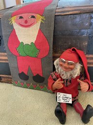 Lot 171 Nisse Elf  Christmas Troll Gnome & Flag