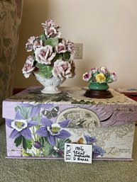Lot 186 Floral Statues And 2 Boxes