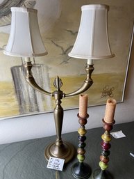 Lot 196 Lot Of Lamp And Candle Holder