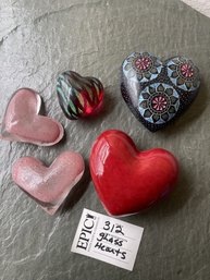 Lot 312 Lot Of Assorted Glass Hearts