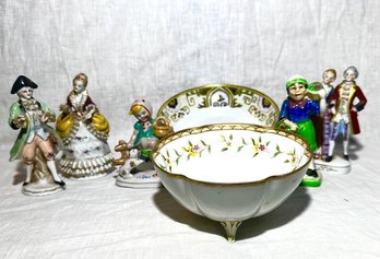 Vintage HandPainted Japanese Figures And Dishes