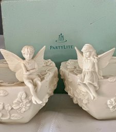 Adorable PartyLite Fairy Candle Holders - Retired Pair