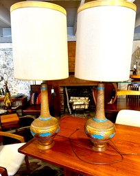 Exceptional Pair Of MCM Ceramic Lamps