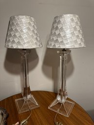 Pair Of Lucite/Acrylic Buffet Lamps