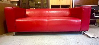 Modern Red Leather Sofa