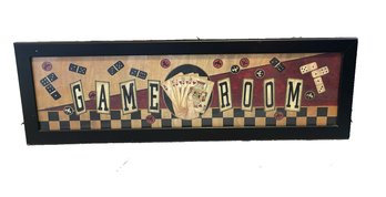 Vintage 'Game Room' Sign Poker Casino Framed Artwork By Spivey