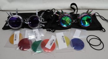 Set Of 2 Spiked Goggles With Interchangeable Lenses