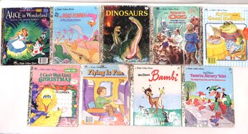 9 Little Golden Books 1980's Including Disney And Sesame Street
