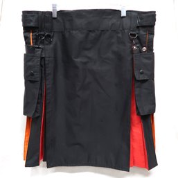 Black Hidden Rainbow Kilt With Pockets