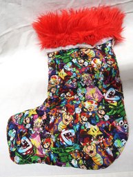 Super Mario Stocking With Red Fuzzy Cuff