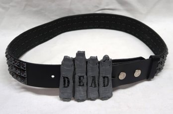 Kreepsville 666 Dead Zombie Fingers Pewter Belt Buckle With Studded Belt