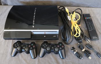 Sony PS3 Game Console With Remote & 2 Dual Shock 3 Wireless Controller