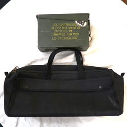 Black Canvas Tool Tote Bag And Empty Ammo Container