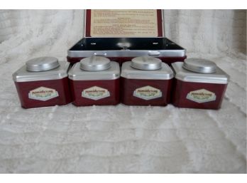 Restoration Hardware Tea Box With 4 Tins