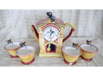 Department 56 Clock And Mouse Tea Set