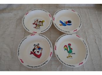 Set Of 4 Kellog's Cereal Character Bowls