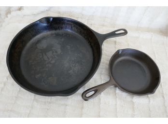 Set Of 2 Cast Iron Fry Pans Made In USA