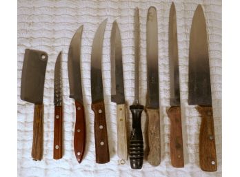 Lot Of Wood Handle Stainless Steel Knives